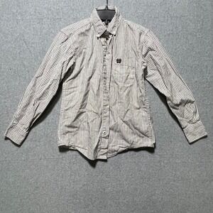 Kids Cinch Western Cowboy Striped Long Sleeve Button Down Shirt Size S 6-8